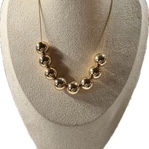 8”adjustable -Aldo Gold Tone Spherical Necklace